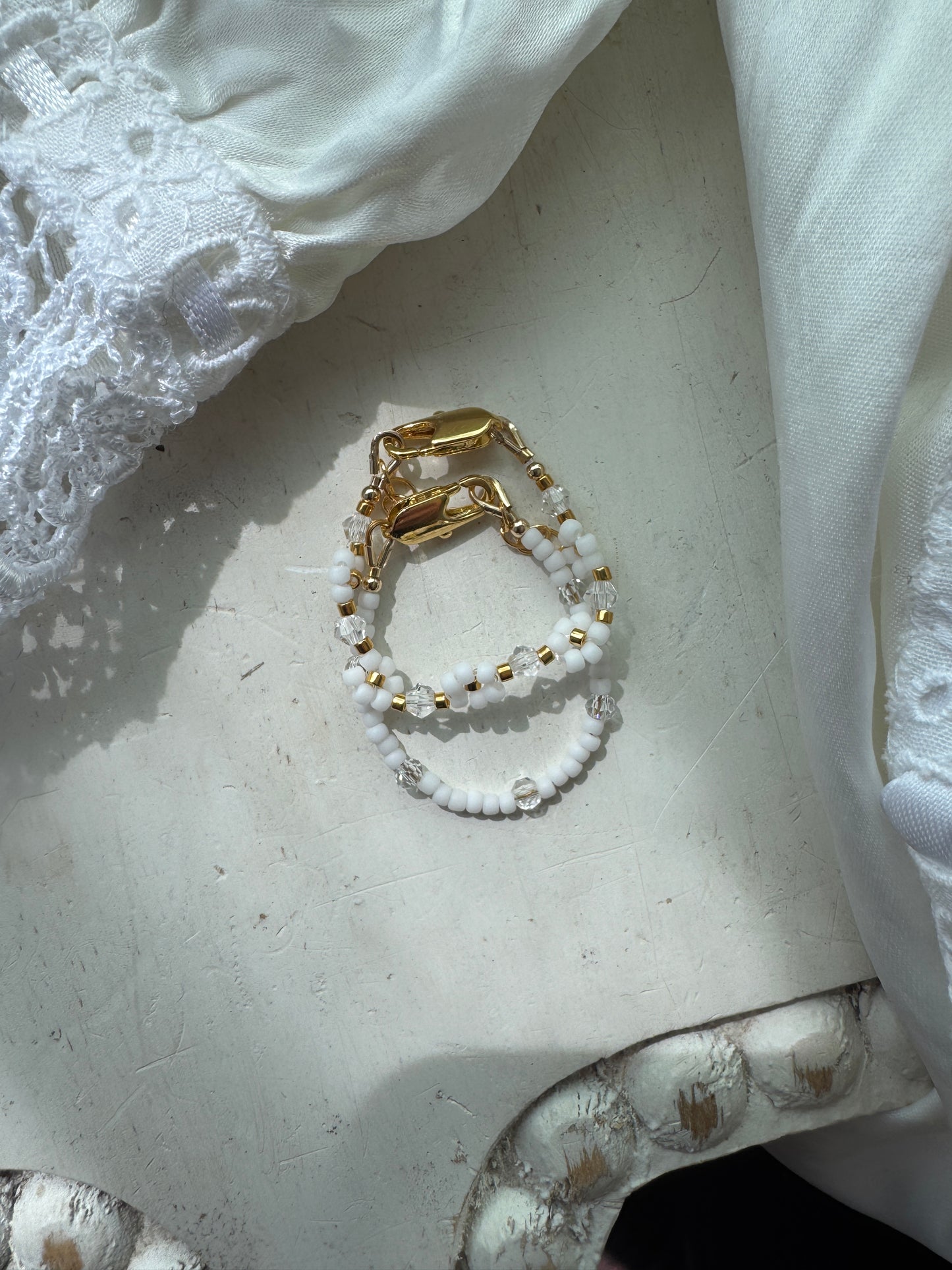 White Crystal flat bracelet